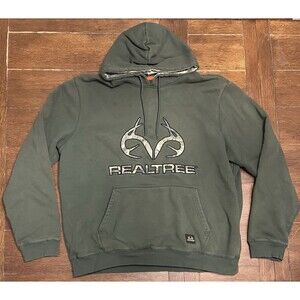 Men’s Realtree Camo Size 2XL Green Camo Sweatshirt Hoodie Hunting Heavy